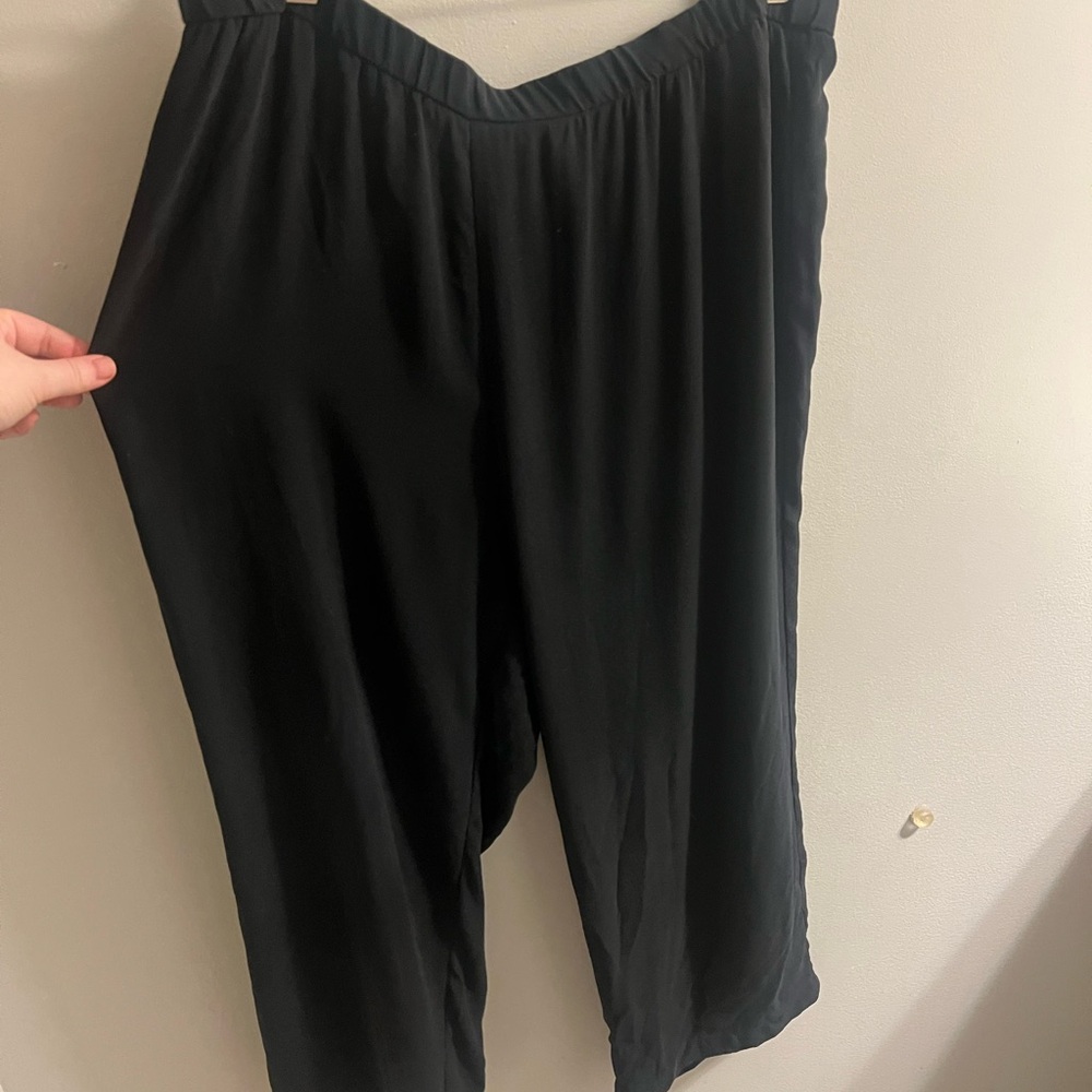 Eileen Fisher Black Wide-Leg Pants L